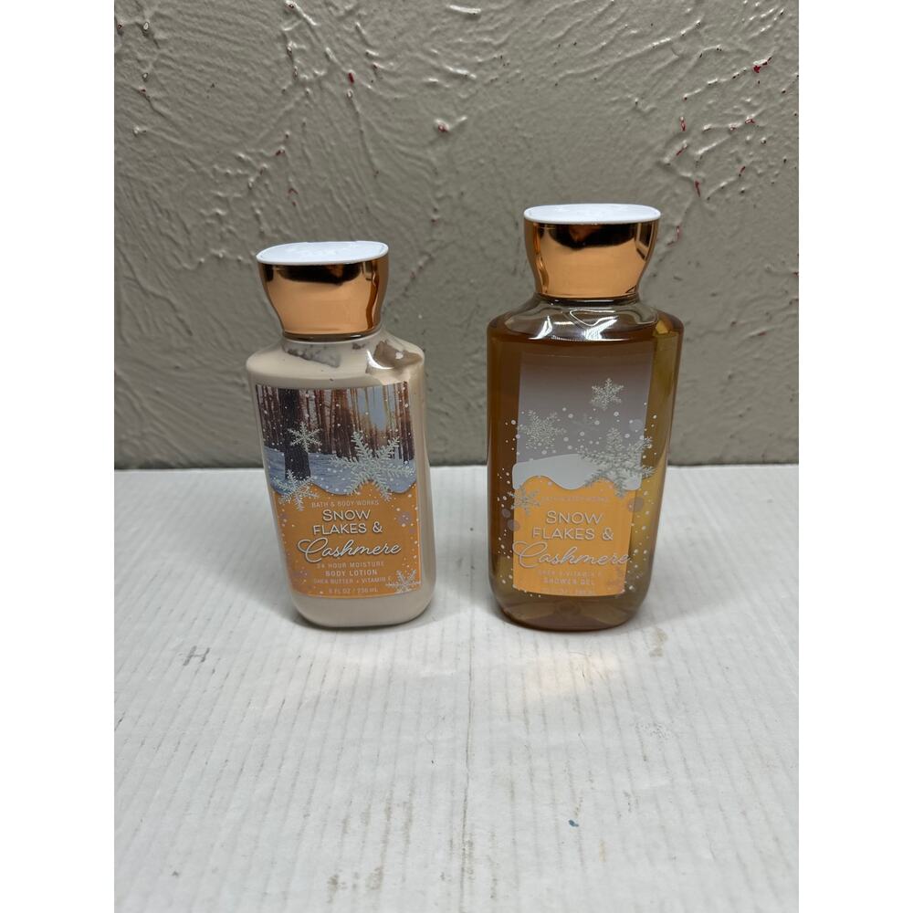 Bath & Body Works Snow Flakes & Cashmere 24 Hour‎ Lotion Shea Butter & Show Gel